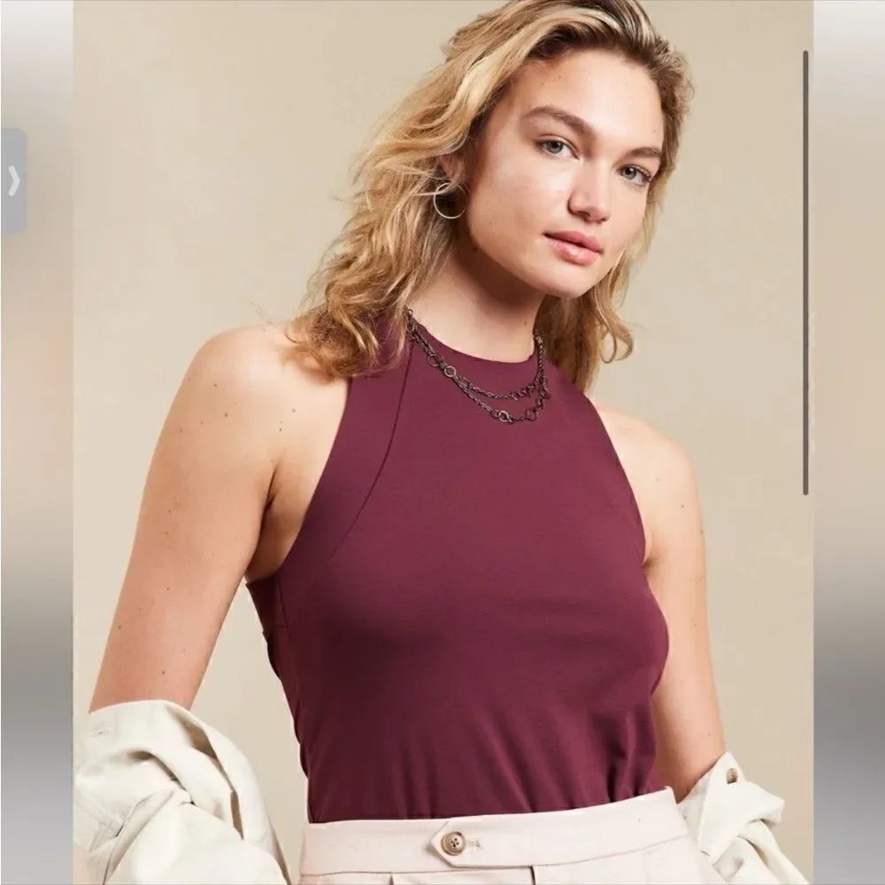 BANANA REPUBLIC PONTE TWIST-BACK TOP